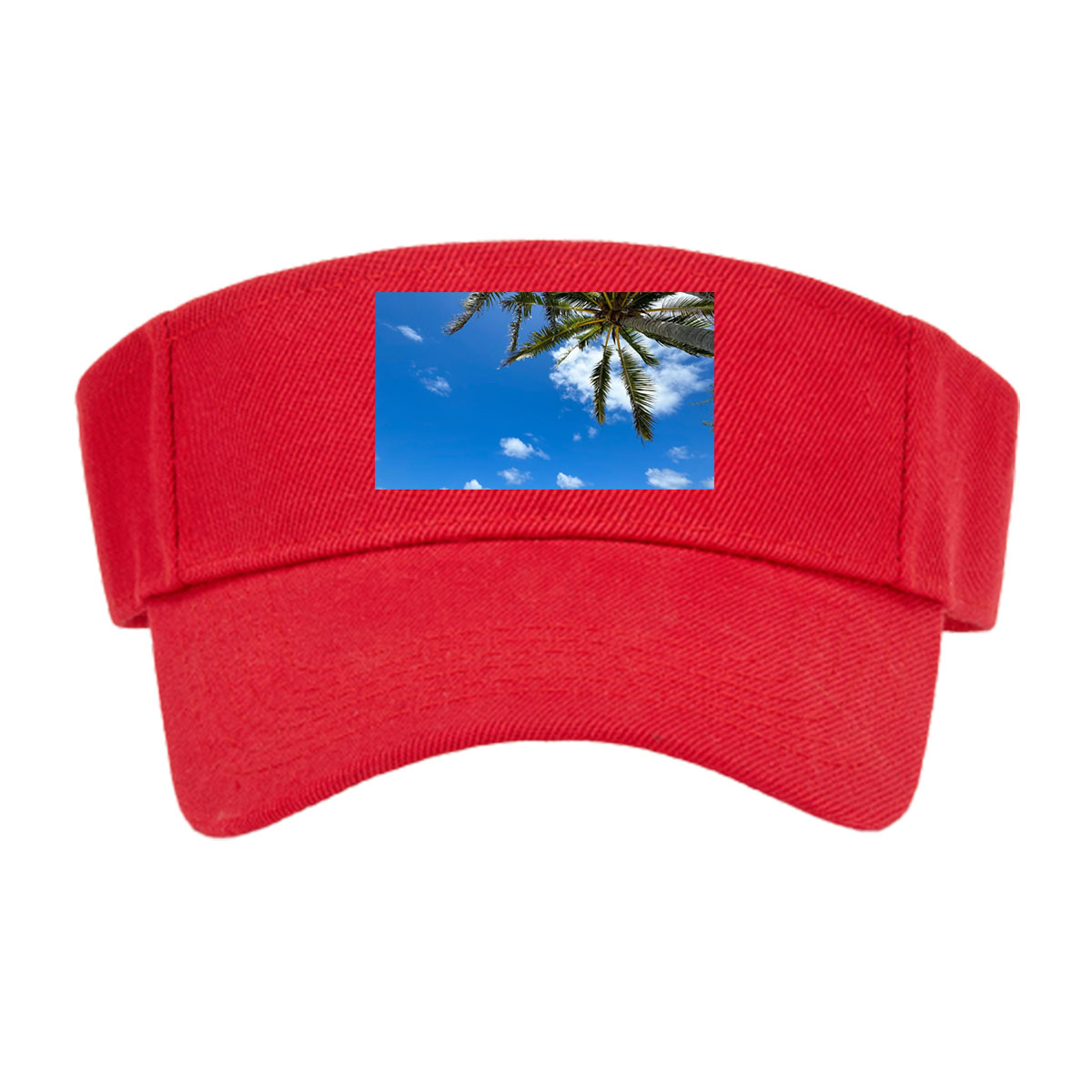 Tropical beach with palm trees and clear blue water -  Visor cap