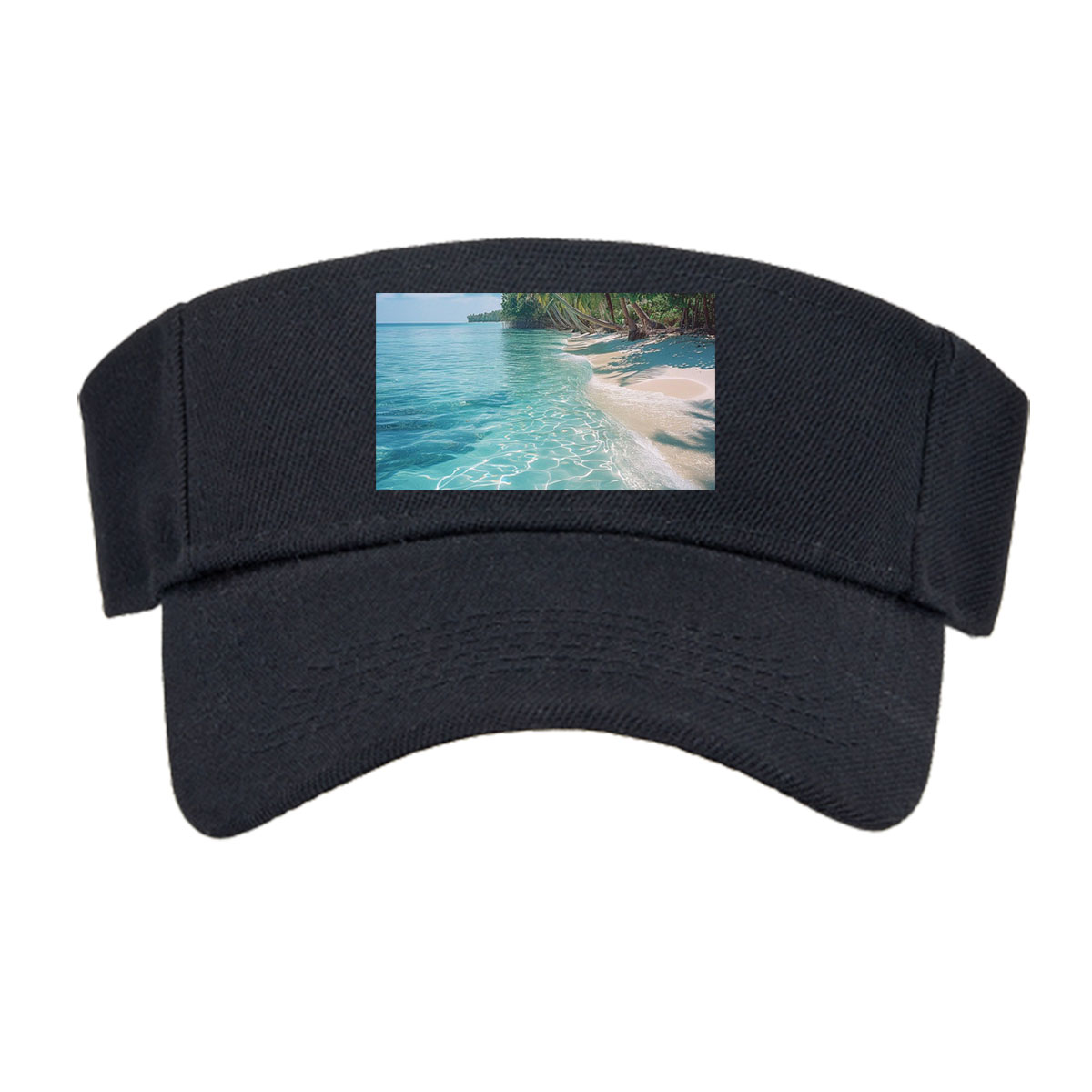 Crystal Clear Waters and Palm Trees on a Tropical Beach -  Visor cap
