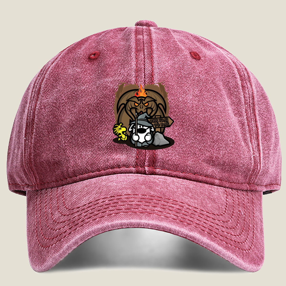 Pusheen and the Demon Gate - Washed Denim - Baseball Cap