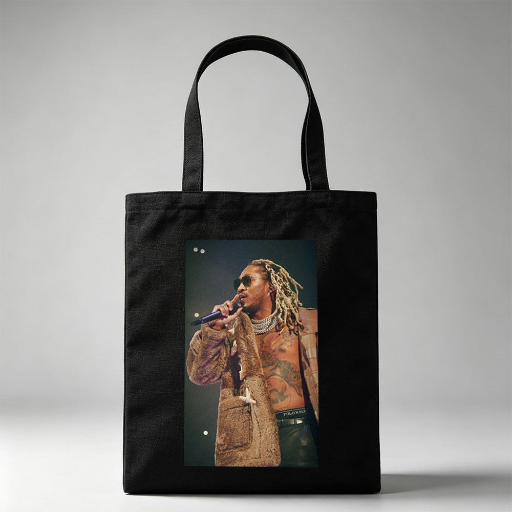 Future Performing on Stage in a Fur Coat and Sunglasses - Canvas tote bags