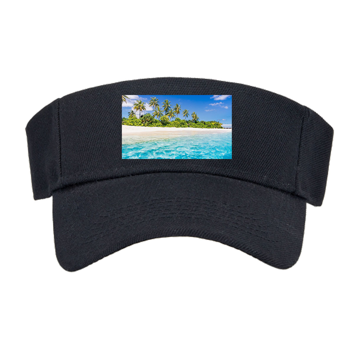 Crystal Clear Waters and Palm Trees on a Tropical Beach -  Visor cap