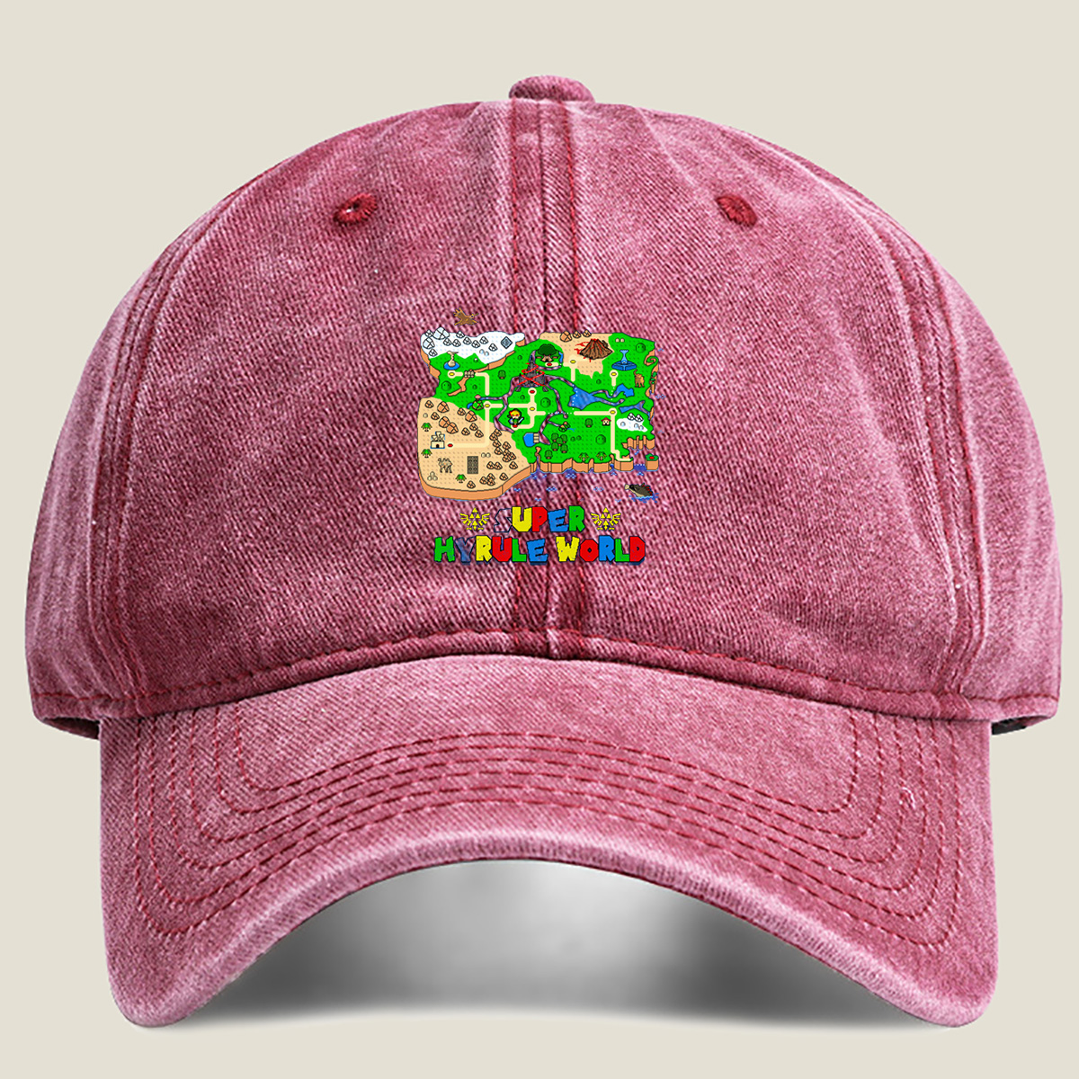 Super Hyrule World: Link's Adventure - Washed Denim - Baseball Cap
