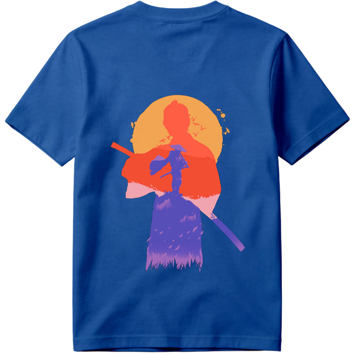 Samurai Silhouette at Sunset - Tee