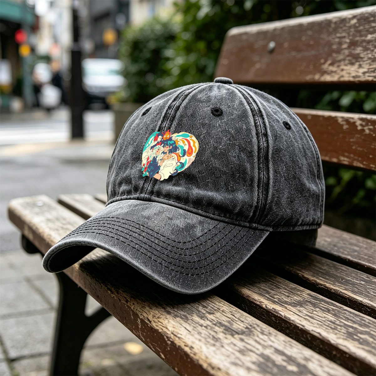 Steven Universe: Garnet, Amethyst, and Pearl in a Heartfelt Moment - Washed Denim - Baseball Cap