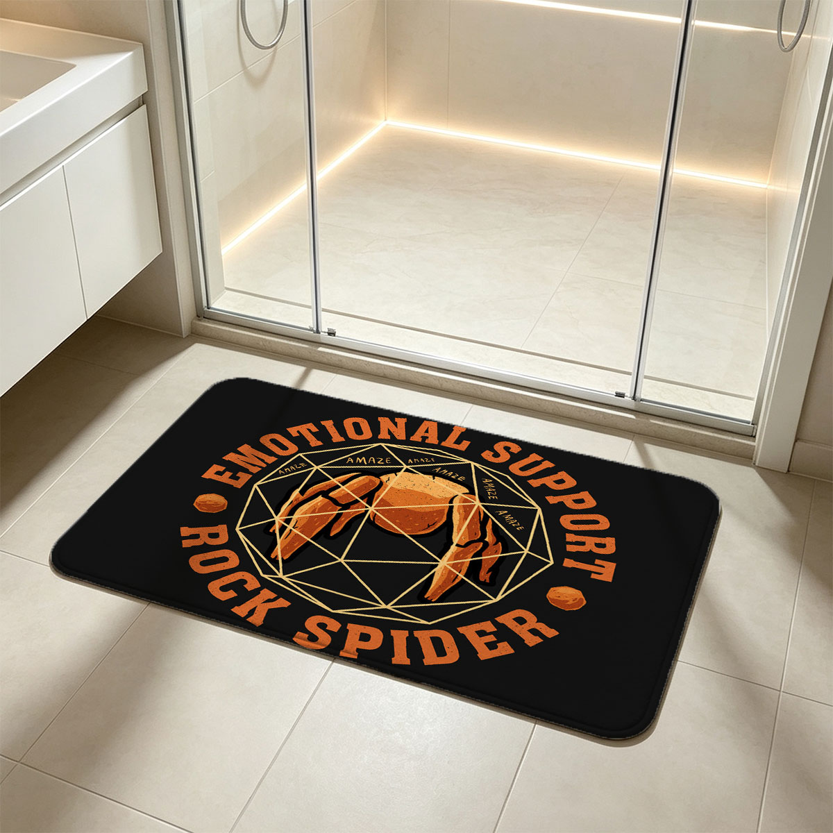 Emotional Support Rock Spider: Amaizing Arachnid Adventure - Flannel floor mat