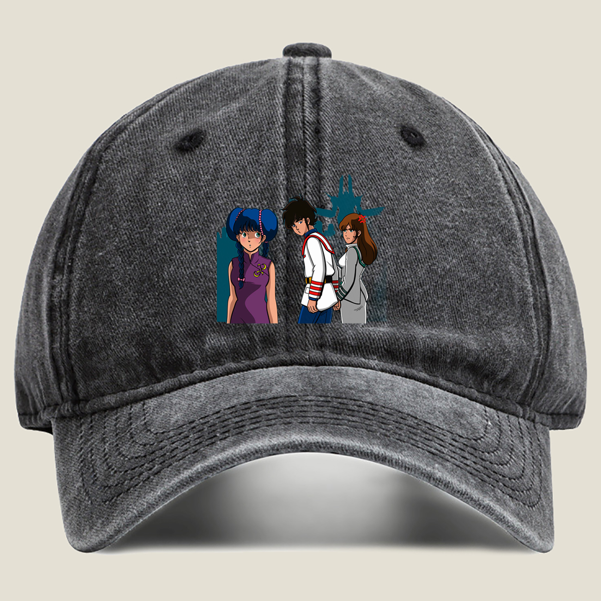 Mobile Suit Gundam: Amuro, Sayla, and Haro - Washed Denim - Baseball Cap