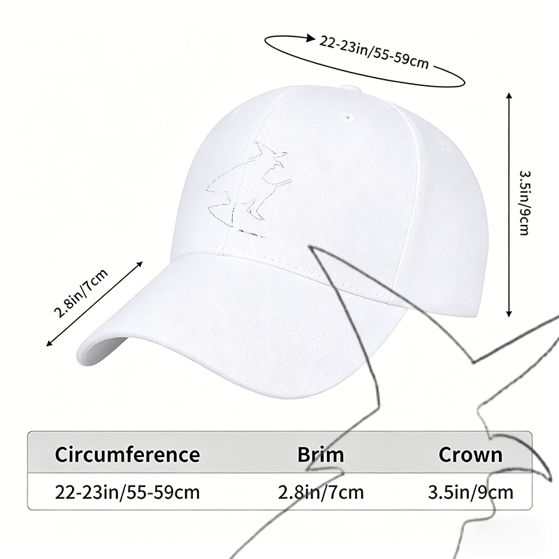 Unisex Classic Baseball Cap with Witch Silhouette Print - Perfect for Halloween, Casual Outings, and Festival Wear - Ideal for Adults Seeking Fun and Stylish Headwear