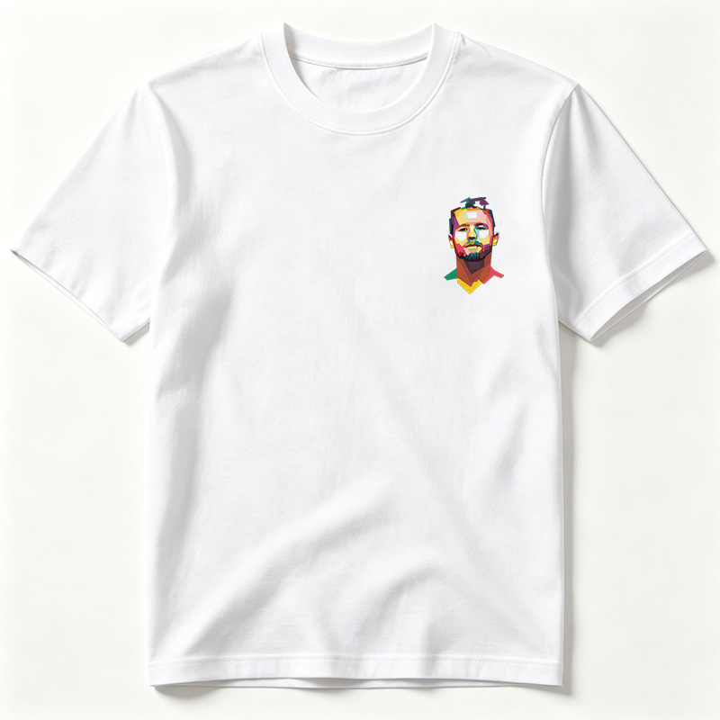 Colorful Geometric Portrait of a Bearded Man - Tee