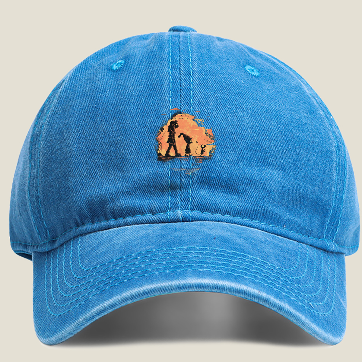 Coraline and the Other Mother with Cat - Washed Denim - Baseball Cap