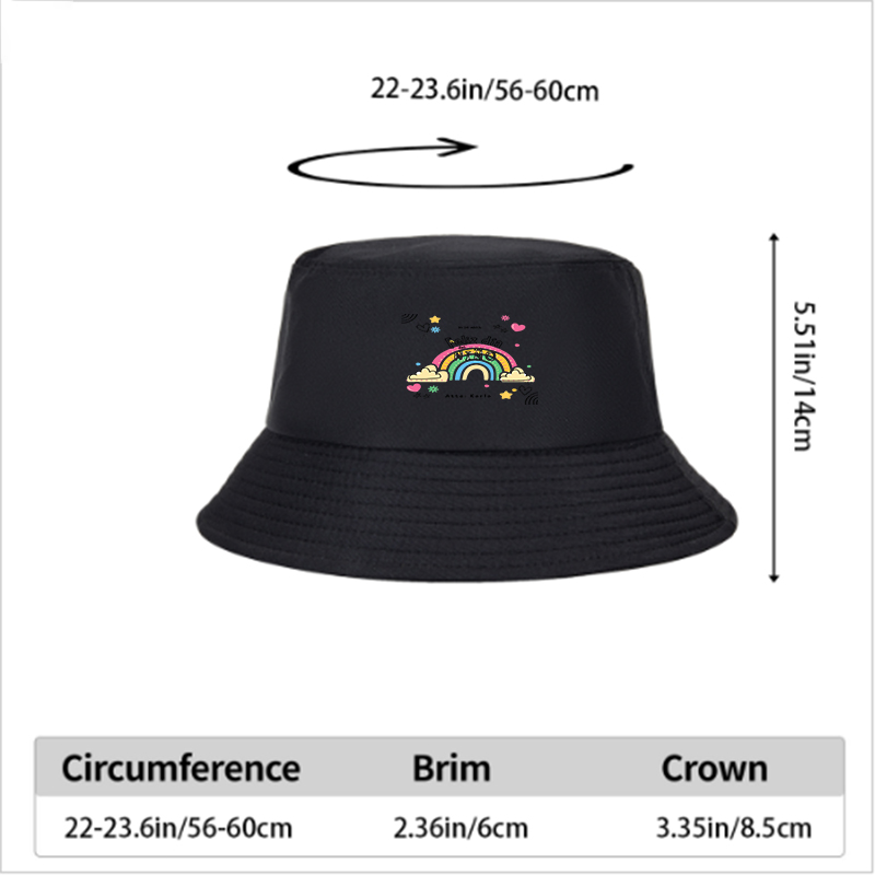 Unisex Classic Bucket Hat with Rainbow and 