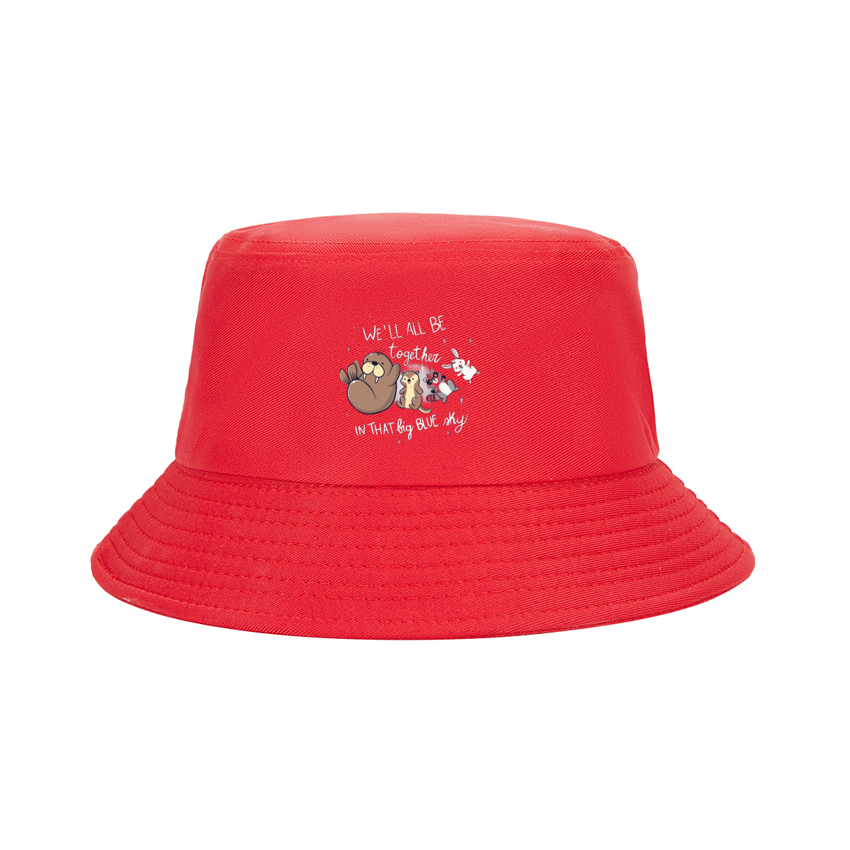 We'll All Be Together in That Big Blue Sky - Otter, Raccoon, Rabbit, and Marmot - Fisherman's Hat