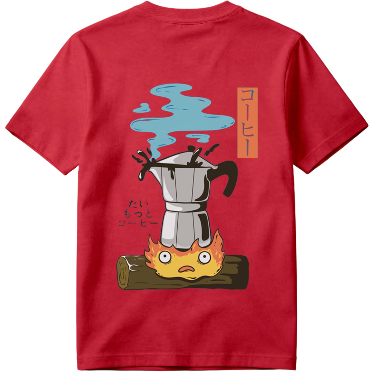 Coffee Pot and Flame Character - Tee