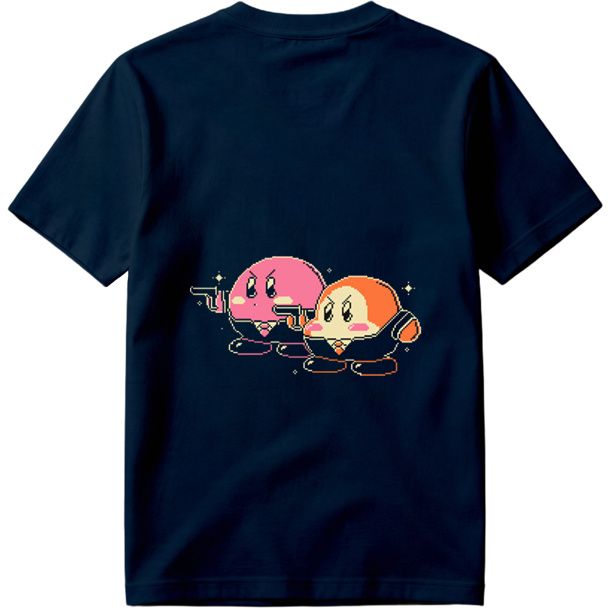 Kirby and Waddle Dee in Pixel Art Style - Tee