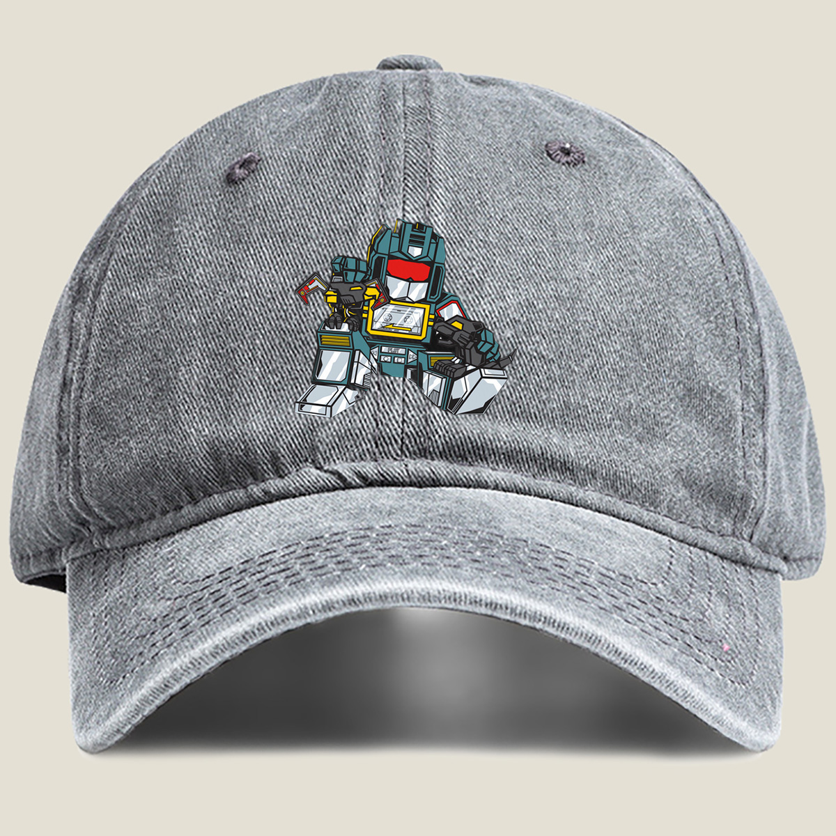 Transformers Optimus Prime with Cassette Tape - Washed Denim - Baseball Cap