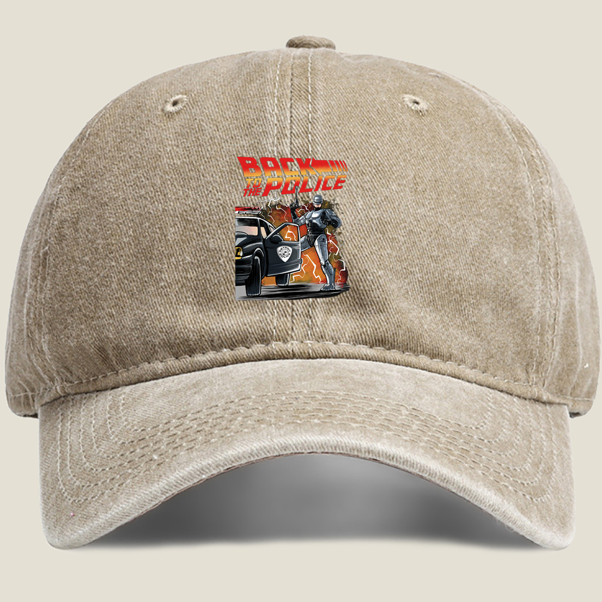 Back to the Police: RoboCop and Detroit Police Car - Washed Denim - Baseball Cap
