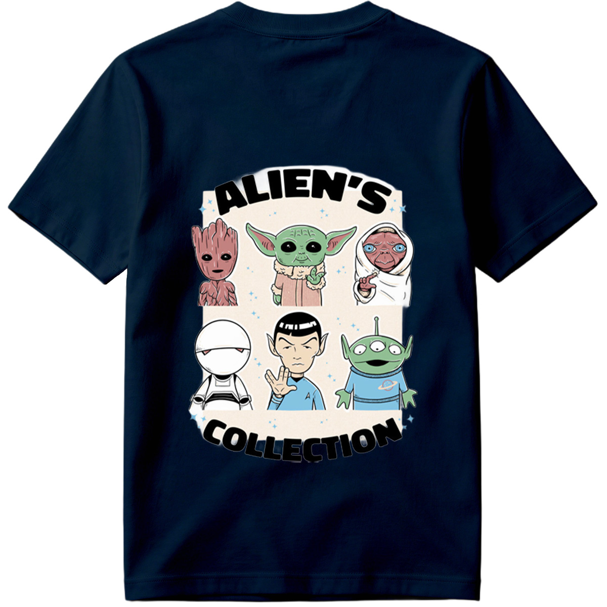 Alien's Collection: Groot, Yoda, Jabba, Baymax, Spock, and Alien - Tee