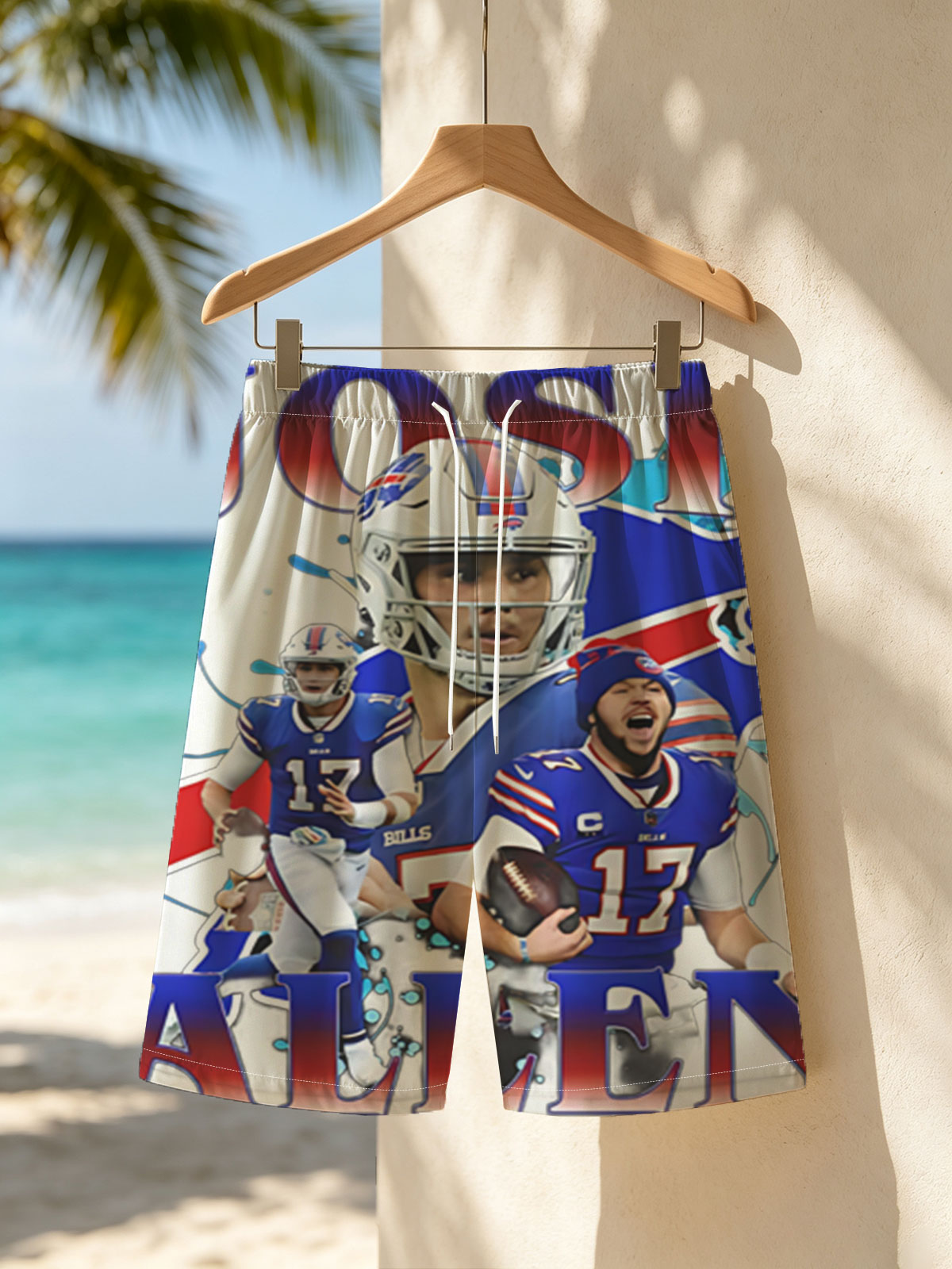 Josh Allen, Buffalo Bills QB, in Action and Celebration Moments -  Beach shorts