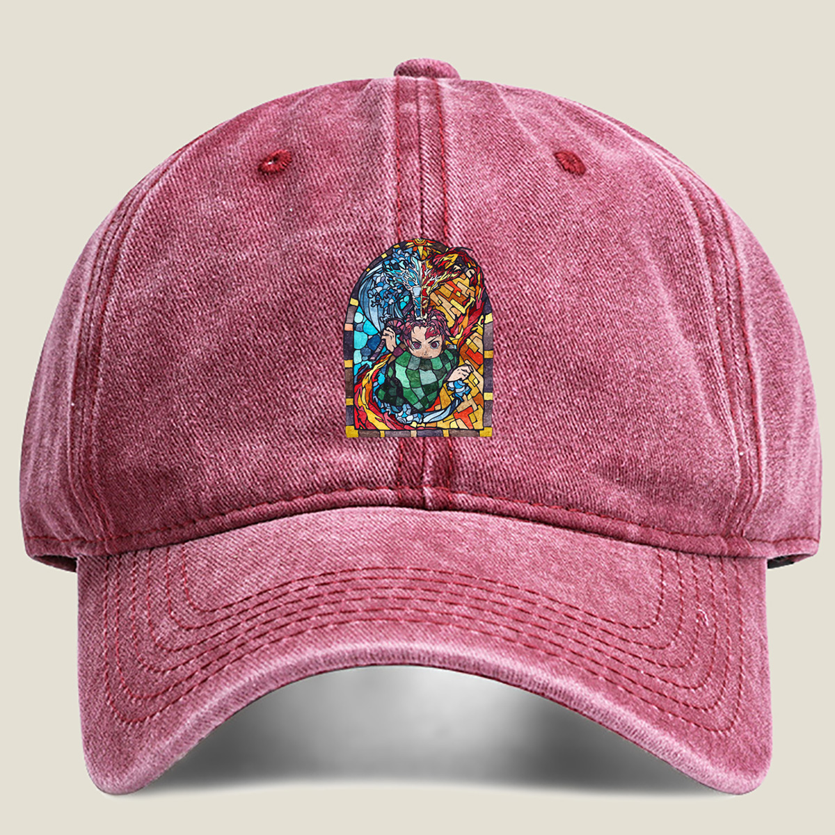 Demon Slayer Tanjiro Kamado Stained Glass Art - Hat