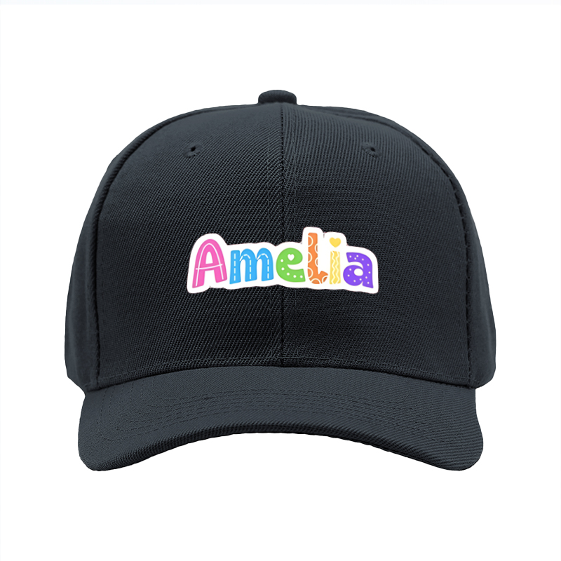 1pc New Baseball Cap with Colorful Amelia Letter Print Unisex Adjustable Hat for Outdoor Activities and Casual Wear Adults and Teens