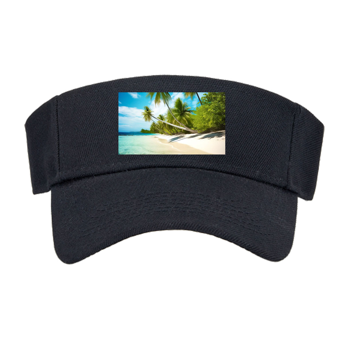 Tropical Beach with Palm Trees and Starfish -  Visor cap