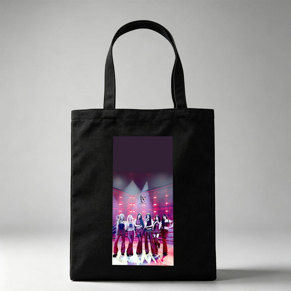 IVE in a Futuristic Studio with Red Lighting and Reflective Floor - Canvas tote bags