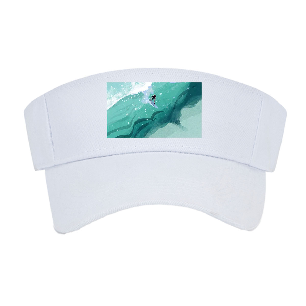 Surfer riding a massive wave in vibrant ocean waters -  Visor cap