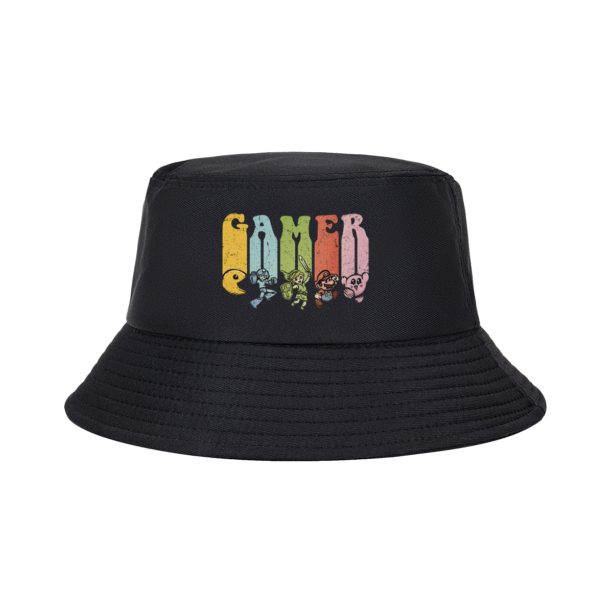 Gamer: Pac-Man, Mega Man, Zelda, Mario, Kirby - Fisherman's Hat