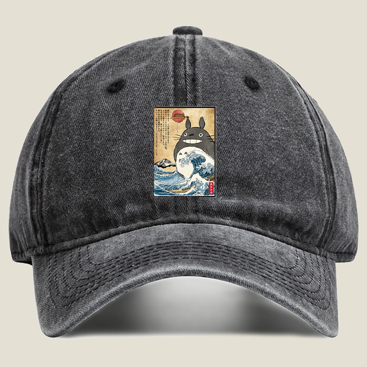 Totoro and the Great Wave - Washed Denim - Baseball Cap