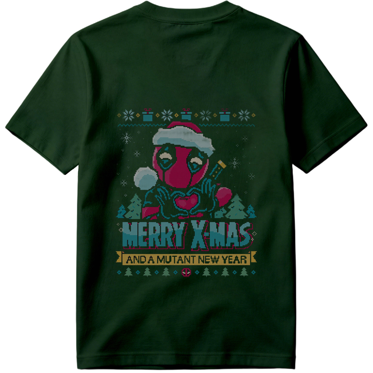 Deadpool Christmas Sweater: Merry X-Mas and a Mutant New Year - Tee