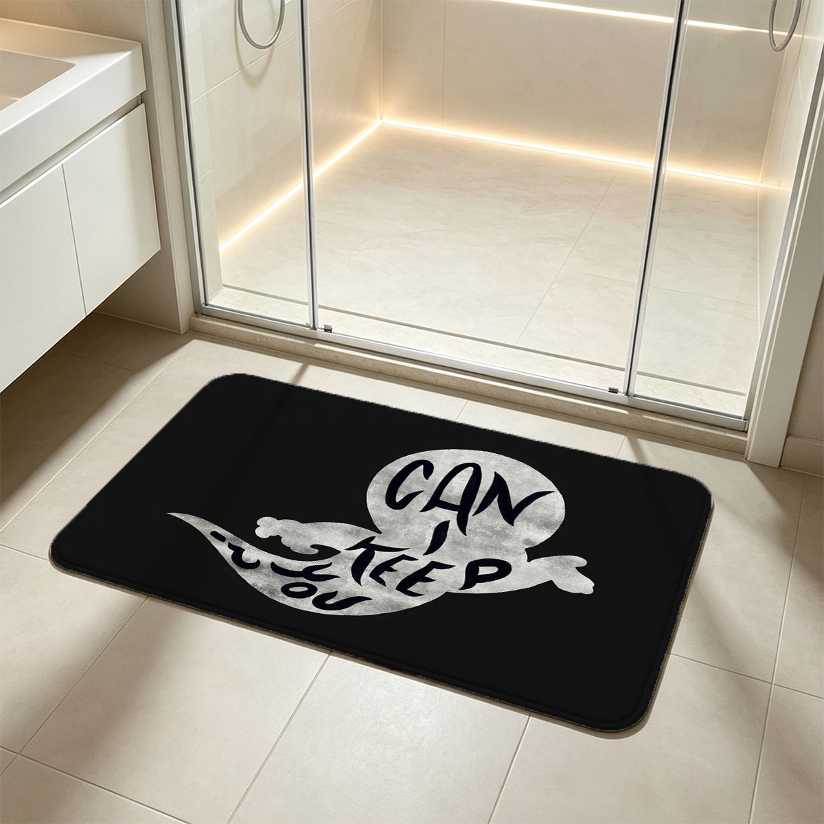 Can I Keep You - Ghostly Typography Art - Flannel floor mat