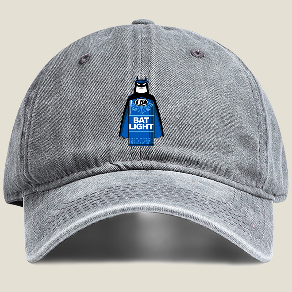 Batman Bat Light Beer - Washed Denim - Baseball Cap