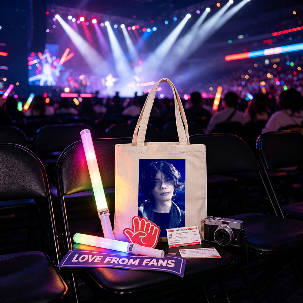 Yosuke Nagai in a dramatic scene with intense blue lighting and a stylish jacket - Canvas tote bags