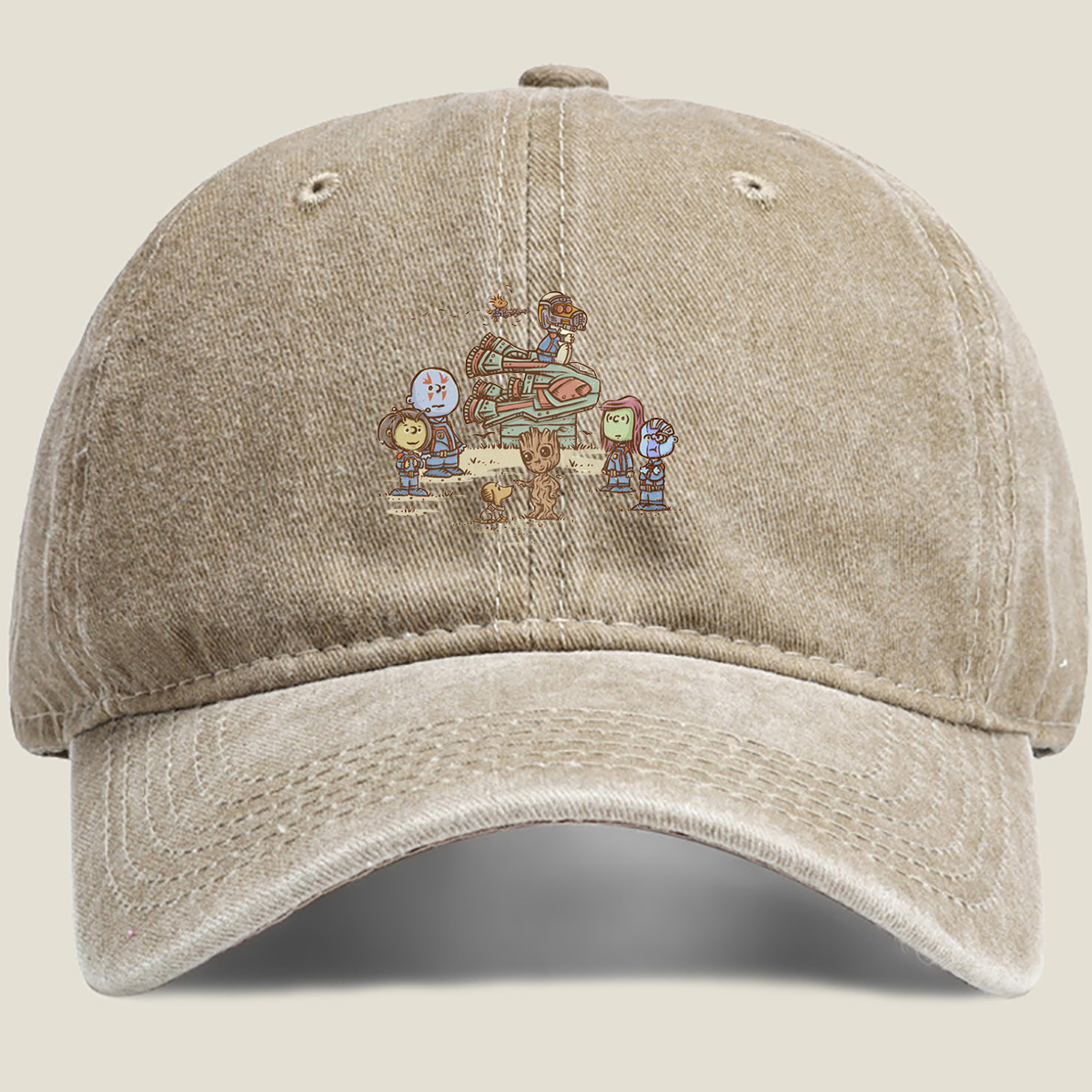 Guardians of the Galaxy: Groot, Rocket, Star-Lord, Gamora, Drax, and Nebula - Washed Denim - Baseball Cap