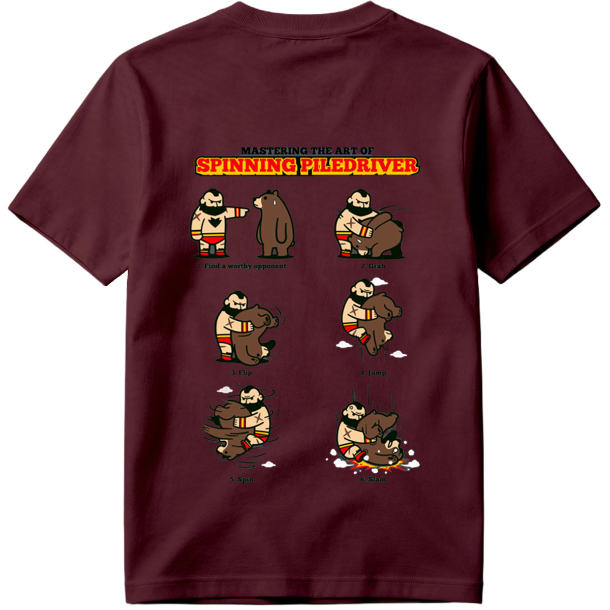 Mastering the Art of Spinning Piledriver: Wrestler vs Bear - Tee