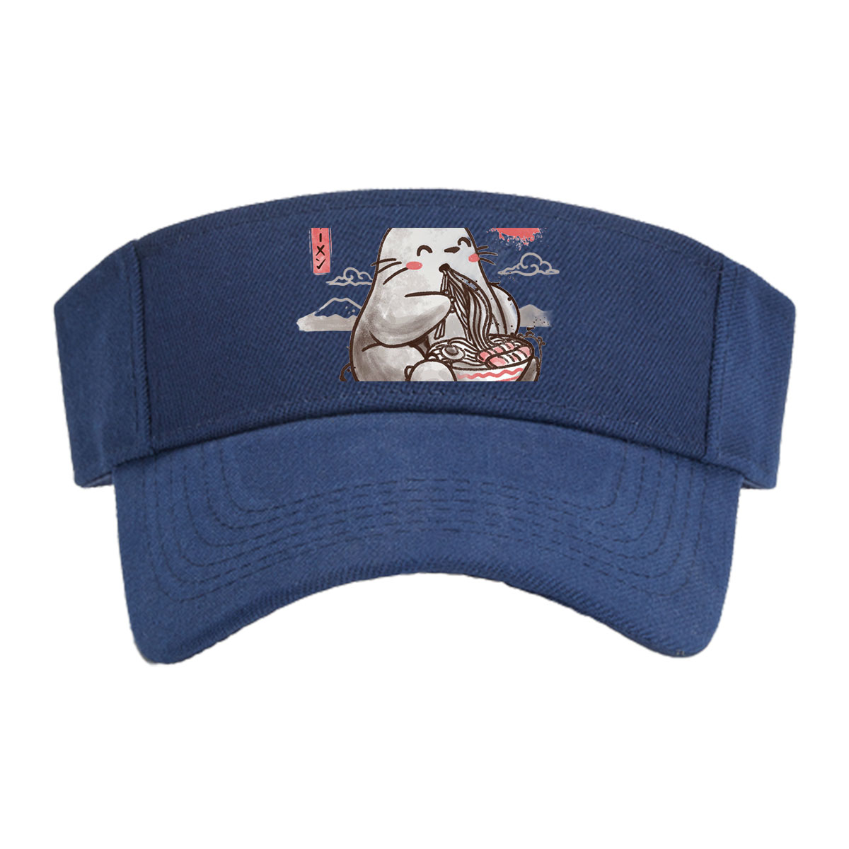 Totoro Enjoying Ramen Under a Red Moon -  Visor cap