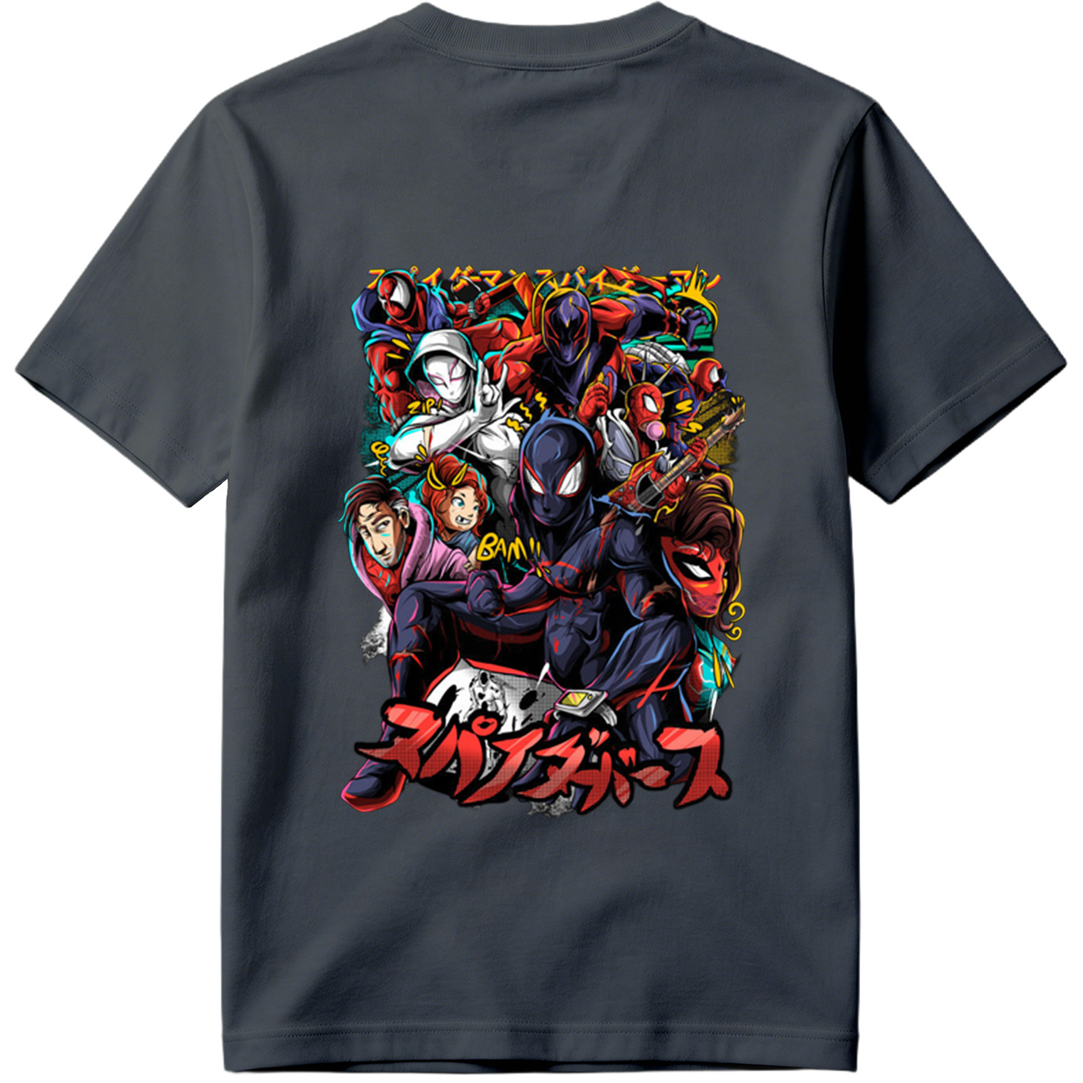Spider-Verse: Miles Morales, Gwen Stacy, Peter Parker, and the Spider-Family - Tee