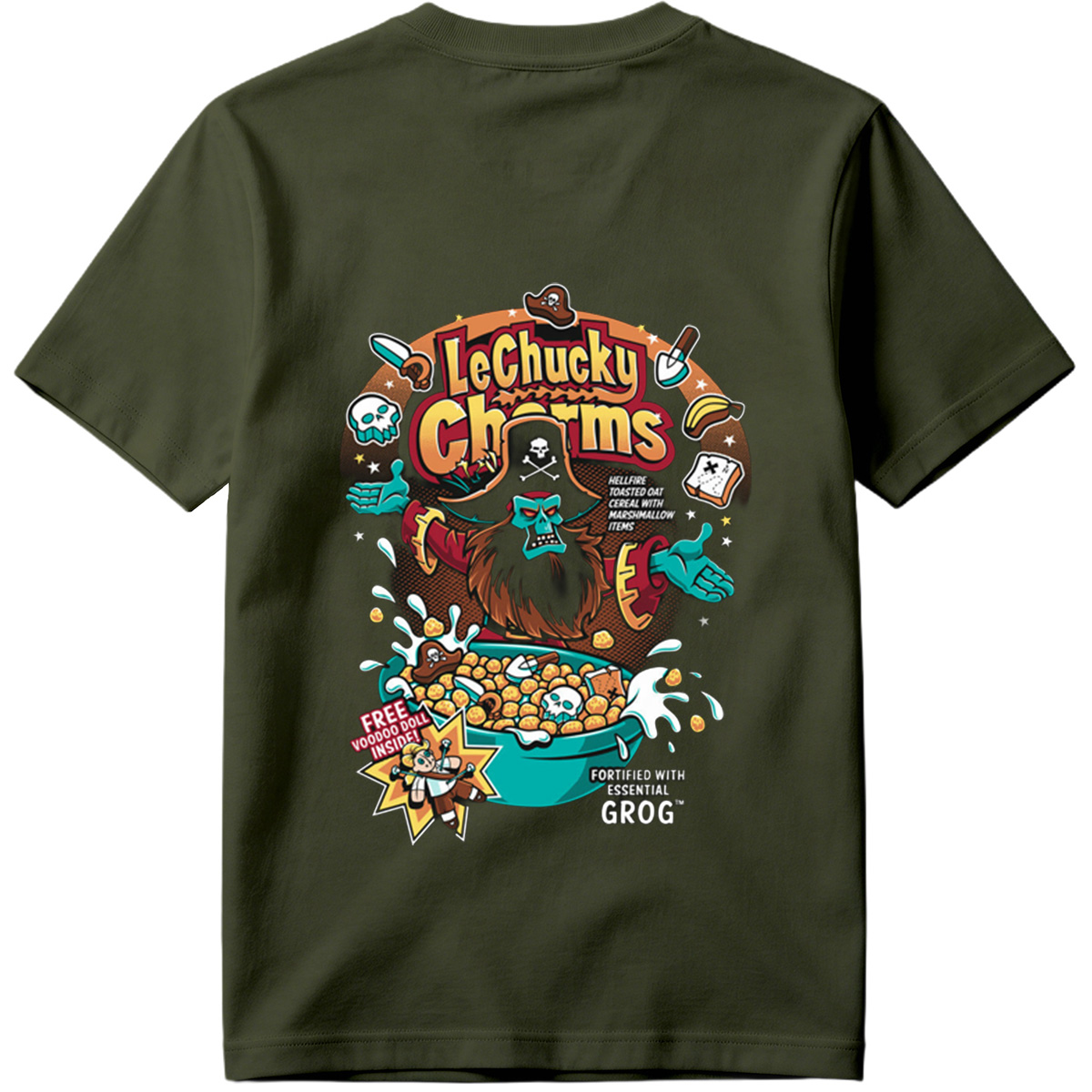 LeChucky Charms: Hellfire Toasted Oat Cereal with Voodoo Doll and Grog - Tee