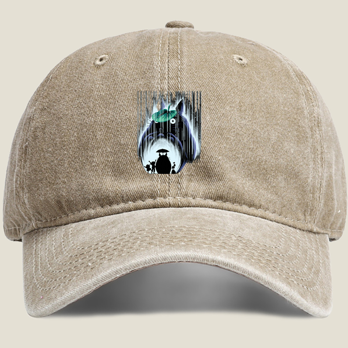 Totoro and Friends in the Rain - Washed Denim - Baseball Cap