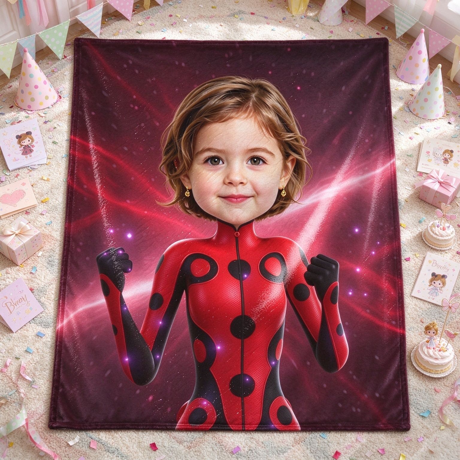 Custom Photo Blanket with Superhero Body, Personalized Face Flannel Fleece Throw, Ideal Cozy Gift for Kids and Family