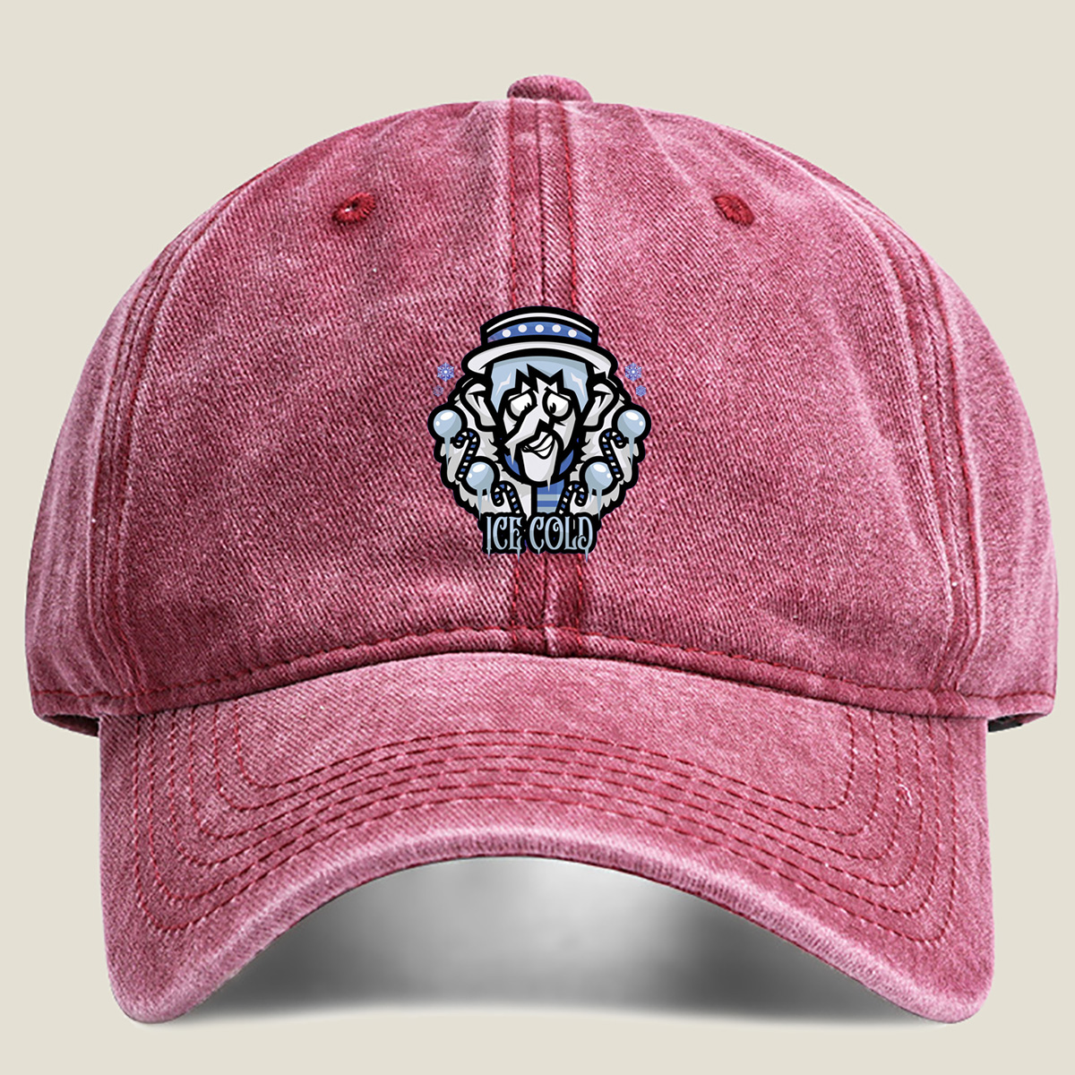 Ice Cold Character Logo - Washed Denim - Baseball Cap