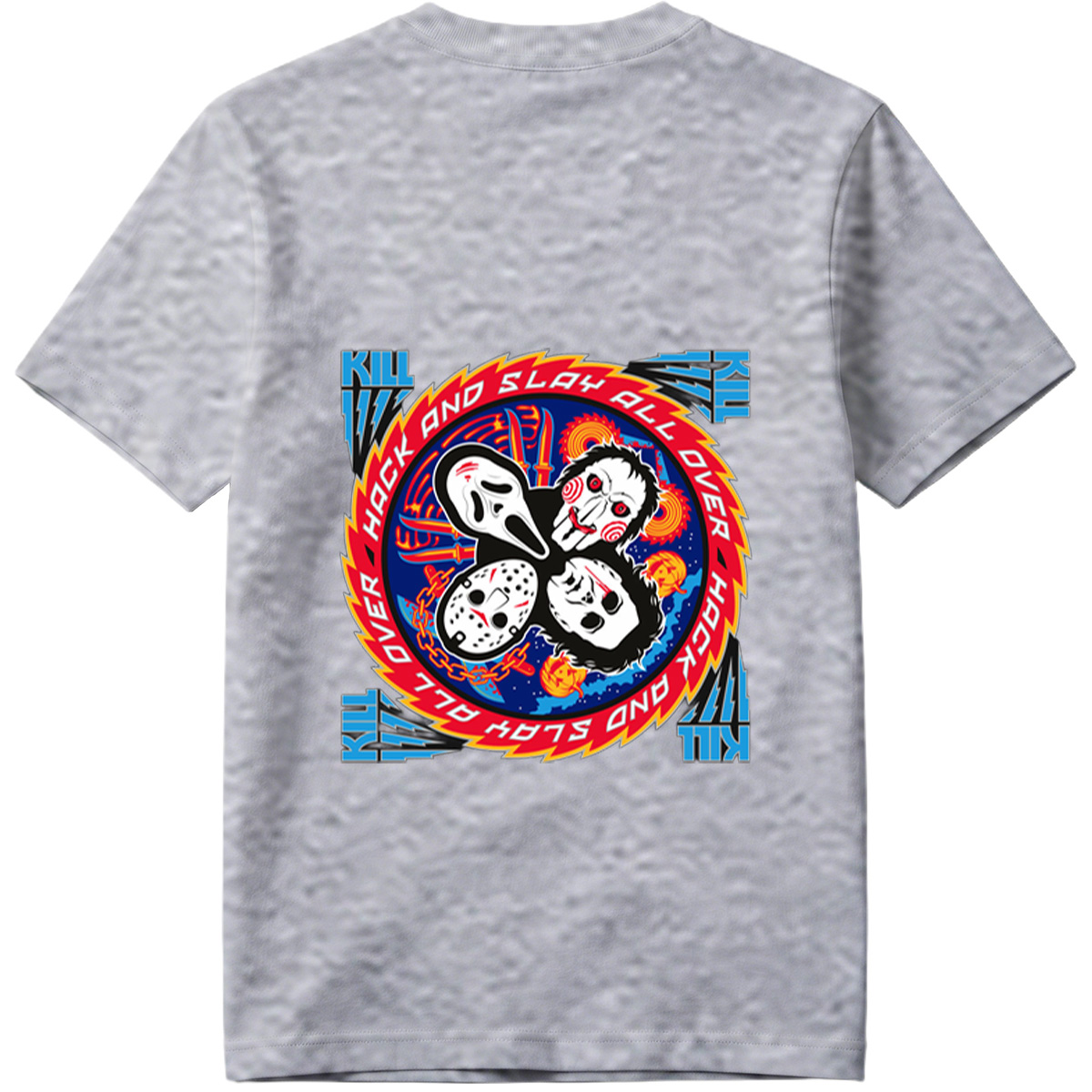 Halloween Horror Icons: Michael Myers, Ghostface, Leatherface, and Jigsaw - Tee