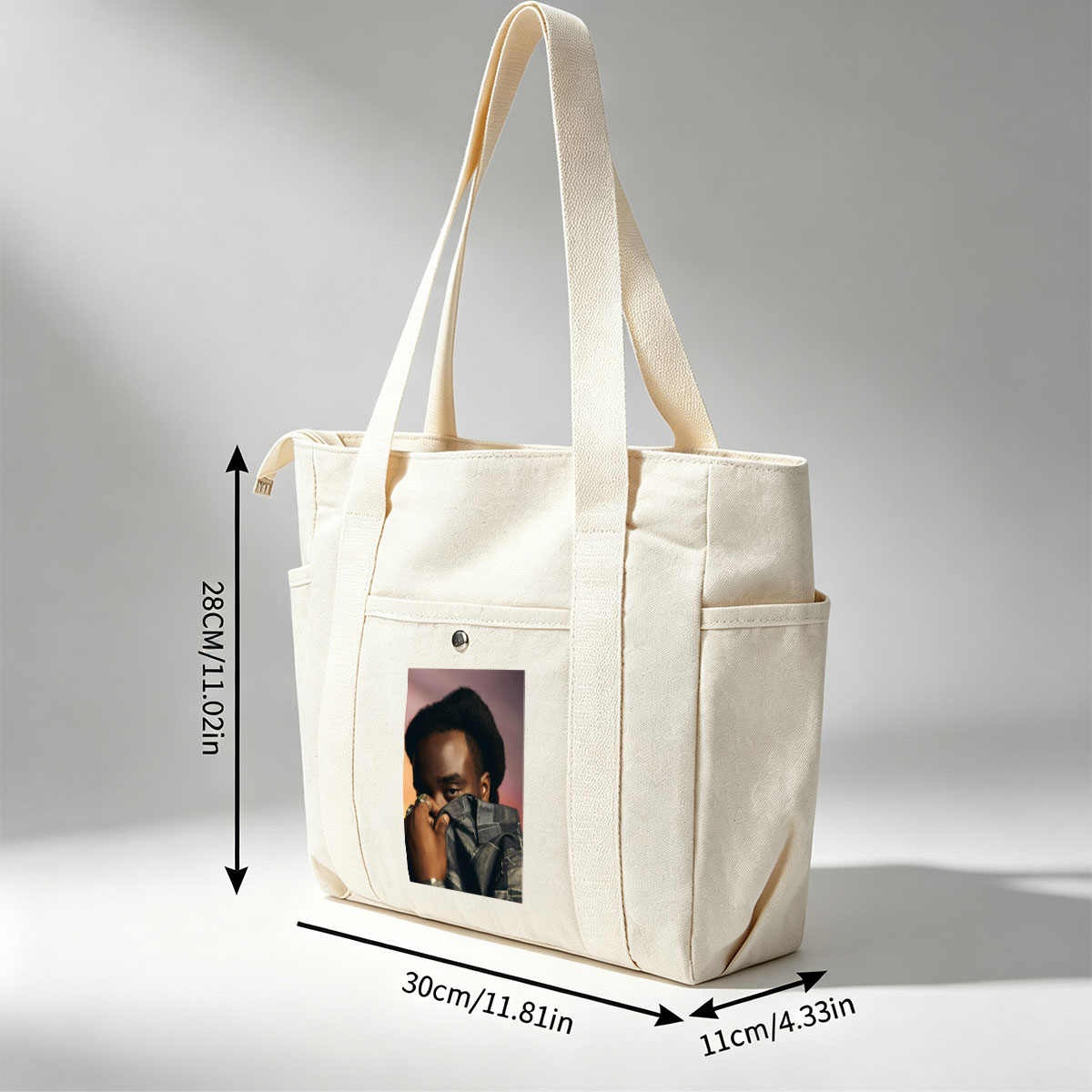 Kendrick Lamar in a Bold Pose Holding Denim Jacket to Face - Multi-pocket bags