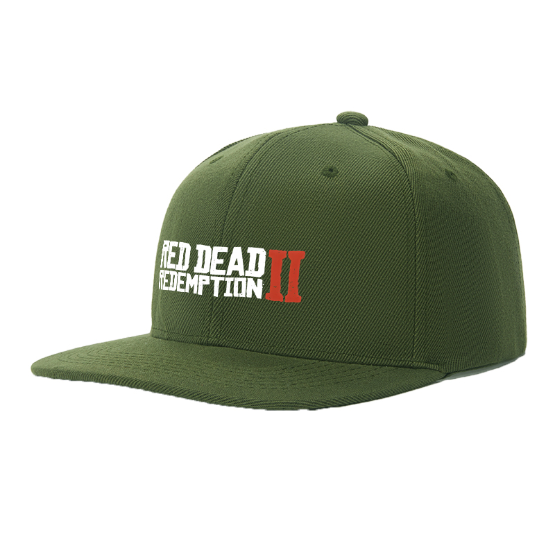 Flat Brim Baseball Cap Red Dead Redemption II Logo Print Streetwear Underground Skate Style for Basketball Court Skate Park Urban Lifestyle Skaters Rappers Streetwear Enthusiasts