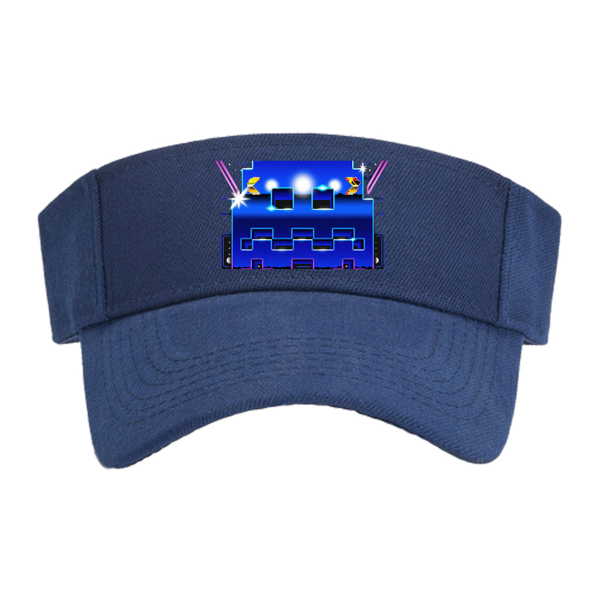 Pac-Man and Ghost in Neon Pixel Maze Adventure -  Visor cap