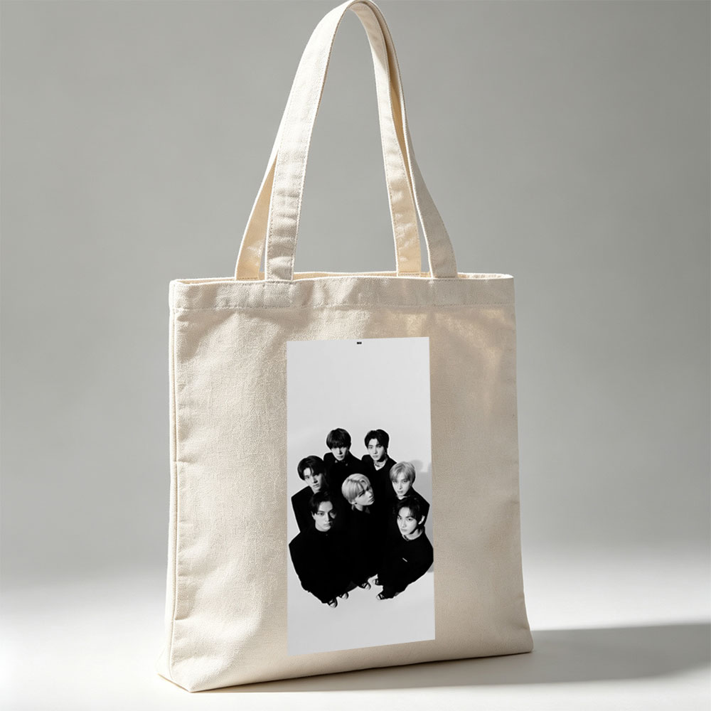 NCT Dream Group Photo in Black and White Studio Portrait - Canvas tote bags