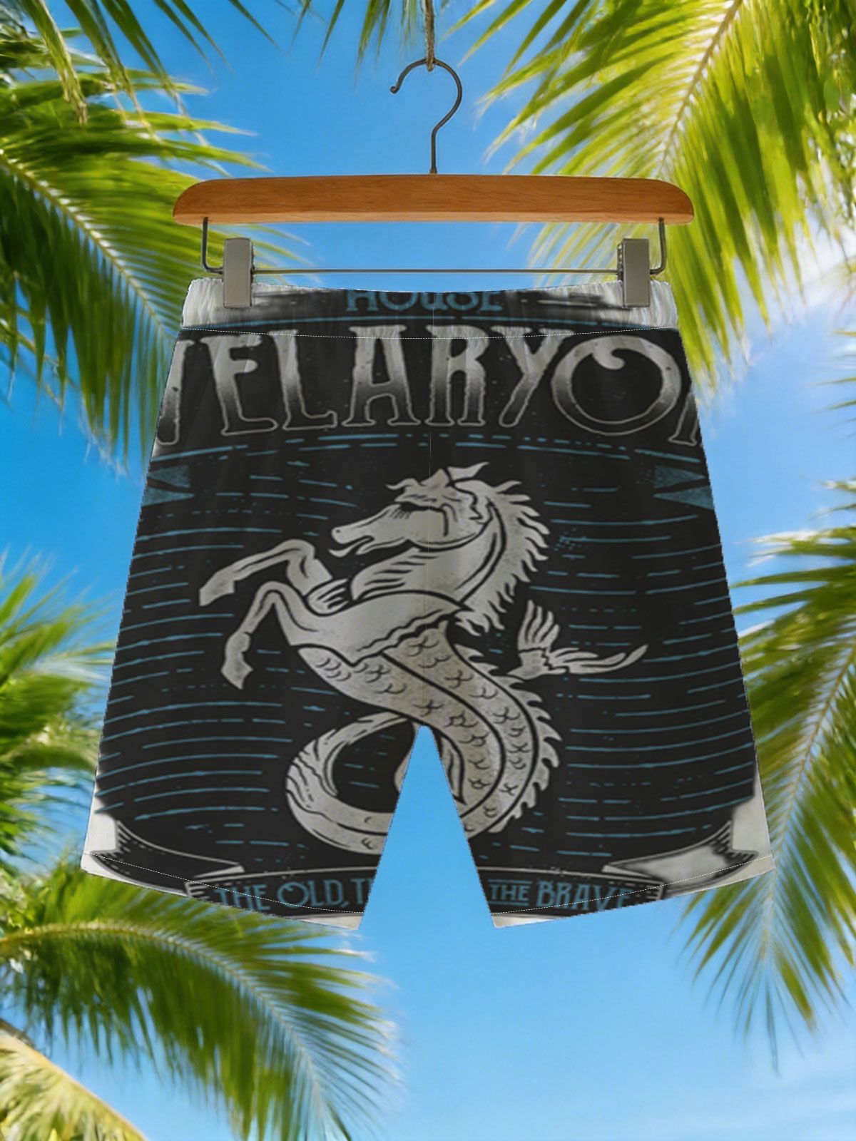House Velaryon: The Old, the True, the Brave – Dragon Sigil Emblem -  Beach shorts