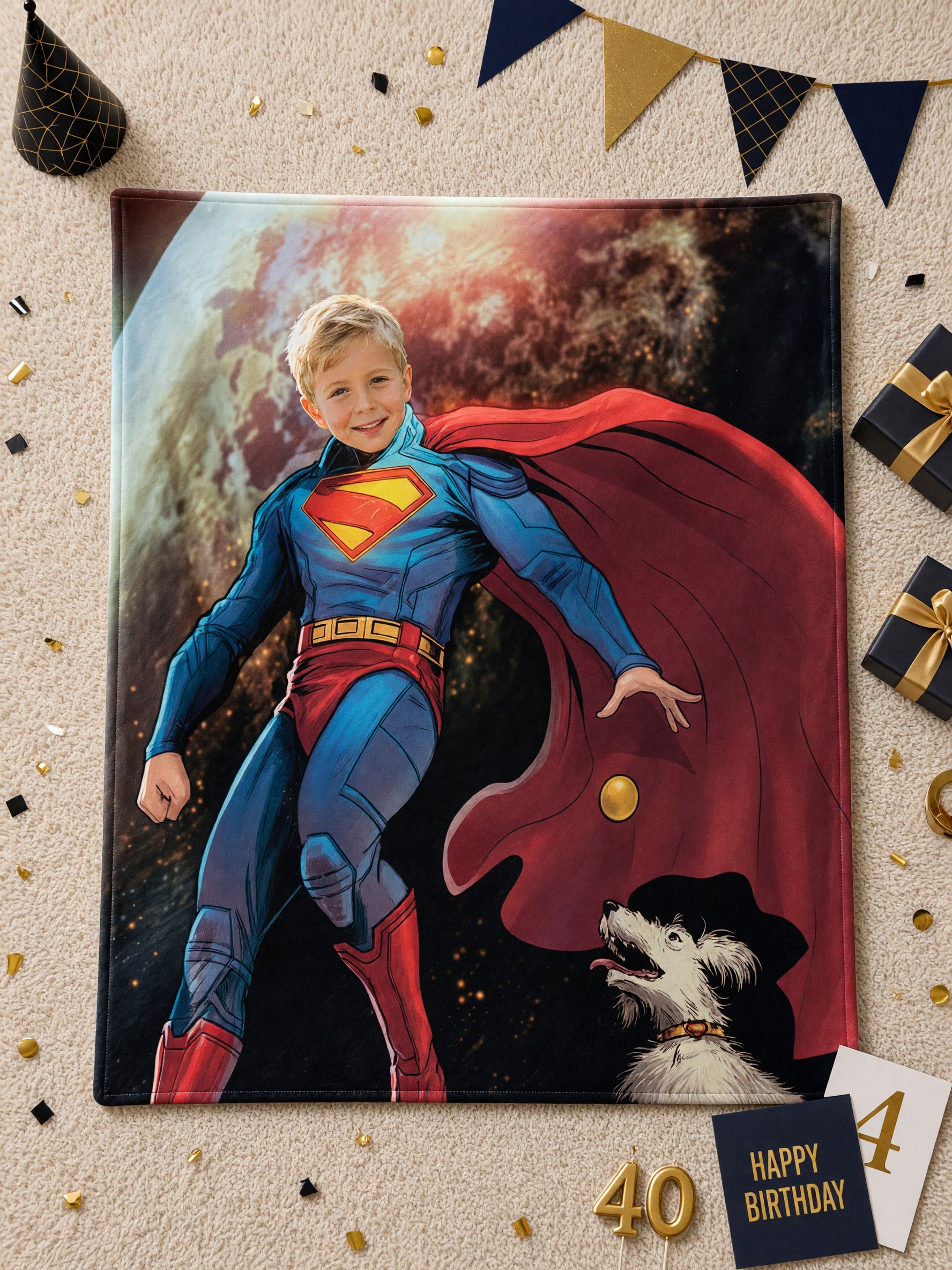 Custom Photo Face Superhero Flannel Blanket Ultra Soft Personalized Hero Throw Cozy Bed Sofa Cover Gift