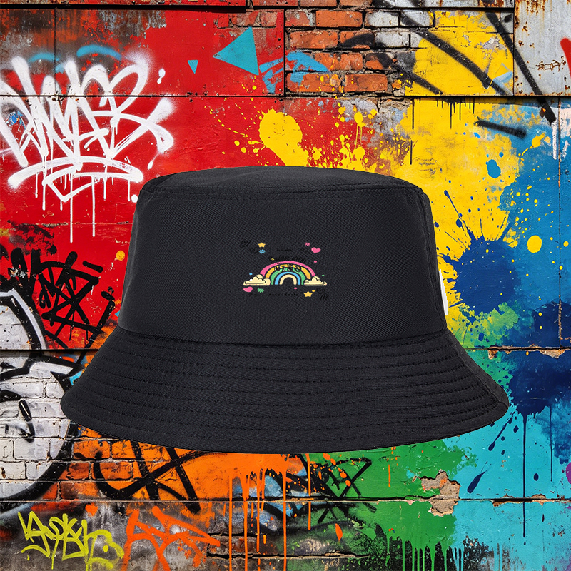 Unisex Classic Bucket Hat with Rainbow and 