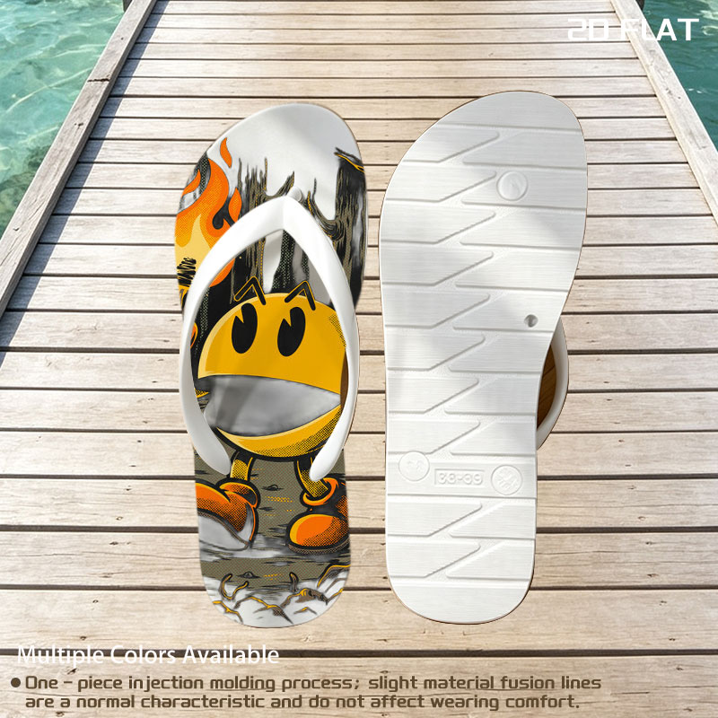 Pac-Man in the Haunted Forest with Ghosts and Torch -  flip-flops