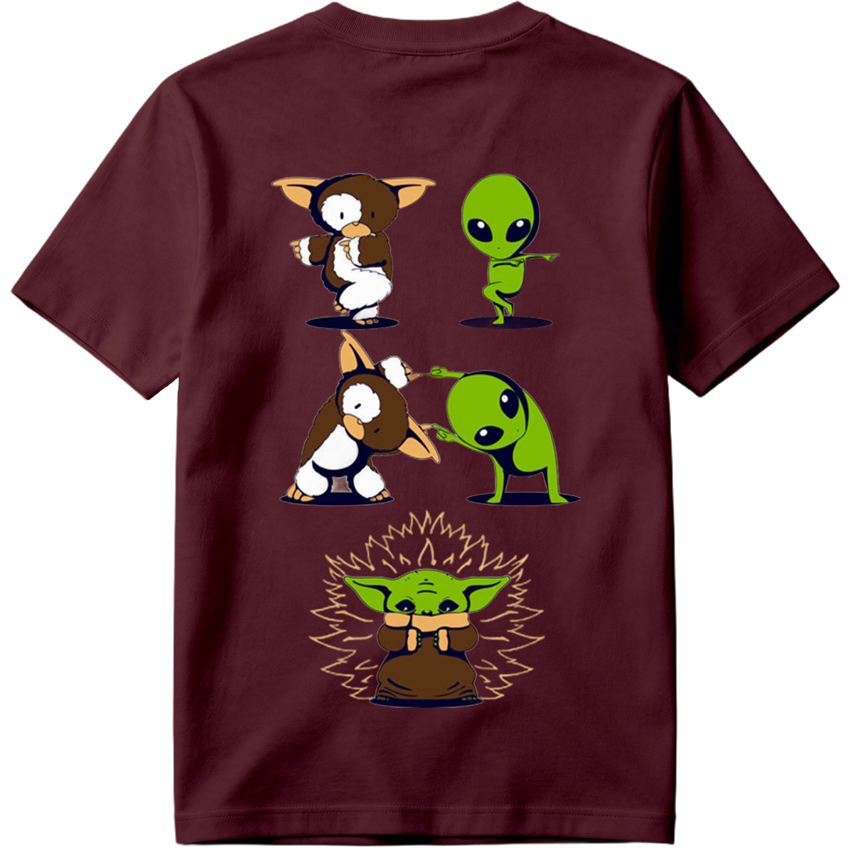Diddy Kong, Alien, and Baby Yoda in Playful Poses - Tee